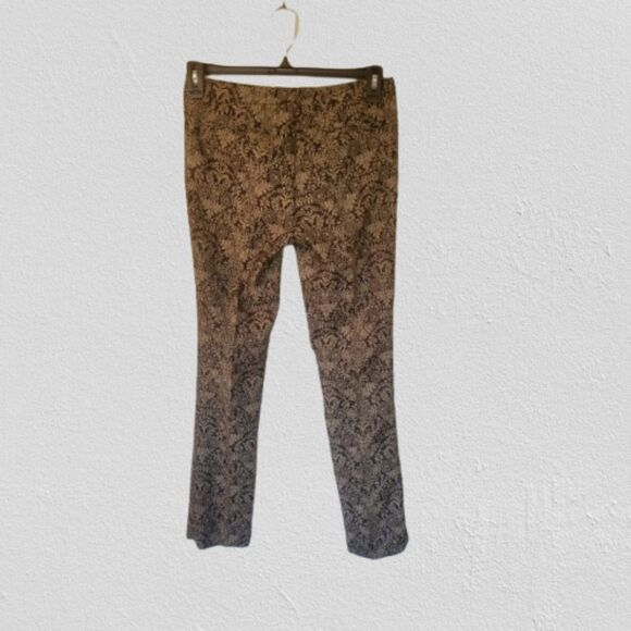 New York & Co 7th Avenue black/gold patterned trouser pants, size 2 inseam 32 in - Picture 2 of 6
